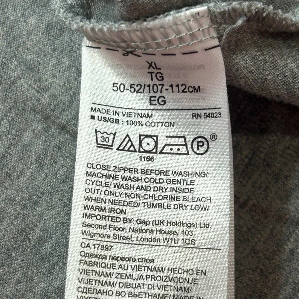 Banana Republic Mens XL Grey 100% Cotton Quarter Zip Pullover Sweater Top